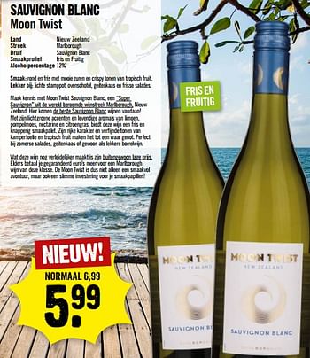 Aanbiedingen Sauvignon blanc moon twist - Witte wijnen - Geldig van 13/09/2023 tot 19/09/2023 bij Dirk III