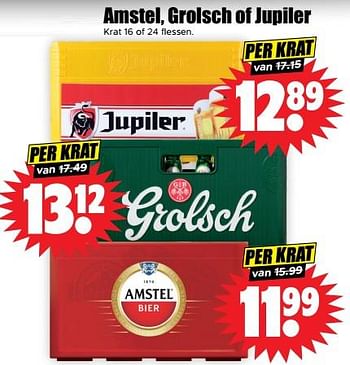 Aanbiedingen Amstel, grolsch of jupiler - Huismerk - Dirk - Geldig van 13/09/2023 tot 20/09/2023 bij Lekker Doen