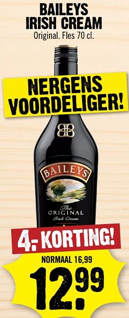 Aanbiedingen Baileys irish cream - Baileys - Geldig van 13/09/2023 tot 20/09/2023 bij Lekker Doen