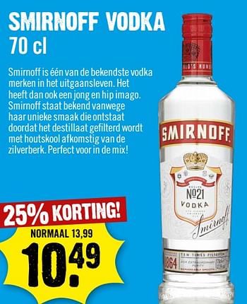 Aanbiedingen Smirnoff vodka - Smirnoff - Geldig van 13/09/2023 tot 19/09/2023 bij Dirk III