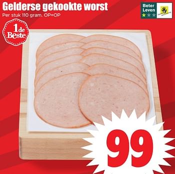 Aanbiedingen Gelderse gekookte worst - Huismerk - Dirk - Geldig van 13/09/2023 tot 20/09/2023 bij Lekker Doen