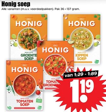 Aanbiedingen Honig soep - Honig - Geldig van 13/09/2023 tot 20/09/2023 bij Lekker Doen
