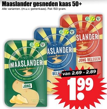 Aanbiedingen Maaslander gesneden kaas 50+ - Maaslander - Geldig van 13/09/2023 tot 20/09/2023 bij Lekker Doen
