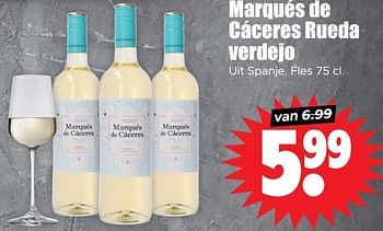 Aanbiedingen Marqués de cáceres rueda verdejo - Witte wijnen - Geldig van 13/09/2023 tot 20/09/2023 bij Lekker Doen