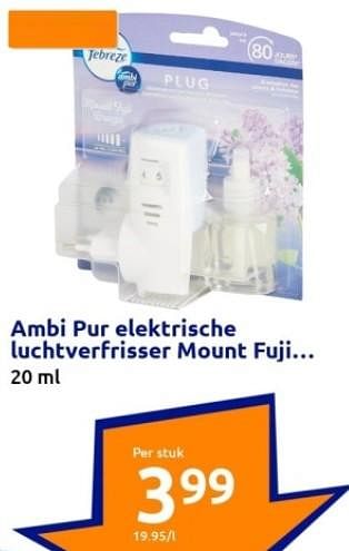 Aanbiedingen Ambi pur elektrische luchtverfrisser mount fuji - Ambi Pur - Geldig van 13/09/2023 tot 19/09/2023 bij Action