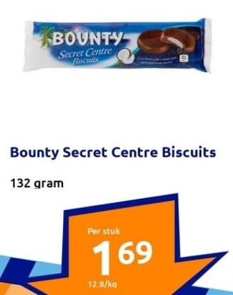 Aanbiedingen Bounty secret centre biscuits - Bounty - Geldig van 13/09/2023 tot 19/09/2023 bij Action