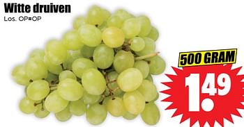 Aanbiedingen Witte druiven - Huismerk - Dirk - Geldig van 13/09/2023 tot 20/09/2023 bij Lekker Doen