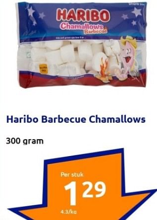 Aanbiedingen Haribo barbecue chamallows - Haribo - Geldig van 13/09/2023 tot 19/09/2023 bij Action