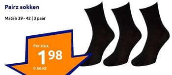 Aanbiedingen Pairz sokken - Pairz - Geldig van 13/09/2023 tot 19/09/2023 bij Action