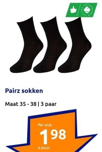 Aanbiedingen Pairz sokken - Pairz - Geldig van 13/09/2023 tot 19/09/2023 bij Action