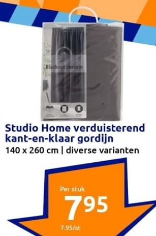 Aanbiedingen Studio home verduisterend kant-en-klaar gordijn - Studio Home - Geldig van 13/09/2023 tot 19/09/2023 bij Action