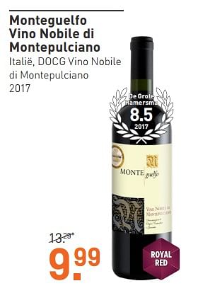 Aanbiedingen Monteguelfo vino nobile di montepulciano - Rode wijnen - Geldig van 11/09/2023 tot 24/09/2023 bij Gall & Gall