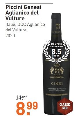 Aanbiedingen Piccini genesi aglianico del vulture - Rode wijnen - Geldig van 11/09/2023 tot 24/09/2023 bij Gall & Gall