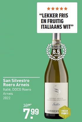 Aanbiedingen San silvestro roero arneis - Witte wijnen - Geldig van 11/09/2023 tot 24/09/2023 bij Gall & Gall