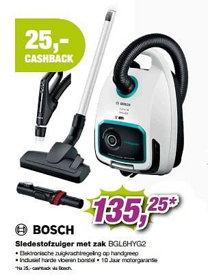 Aanbiedingen Bosch sledestofzuiger met zak bgl6hyg2 - Bosch - Geldig van 09/09/2023 tot 24/09/2023 bij ElectronicPartner