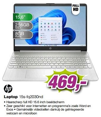 Aanbiedingen Hp laptop 15s-fq2030nd - HP - Geldig van 09/09/2023 tot 24/09/2023 bij ElectronicPartner