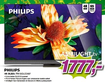 Aanbiedingen Philips 4k oled+ tv 65oled907 - Philips - Geldig van 09/09/2023 tot 24/09/2023 bij ElectronicPartner