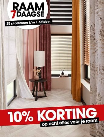 Aanbiedingen 10% korting op echt álles voor je raam - Huismerk - Kwantum - Geldig van 25/09/2023 tot 01/10/2023 bij Kwantum