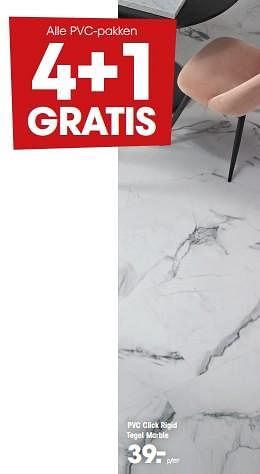 Aanbiedingen Pvc click rigid tegel marble - Huismerk - Kwantum - Geldig van 18/09/2023 tot 24/09/2023 bij Kwantum