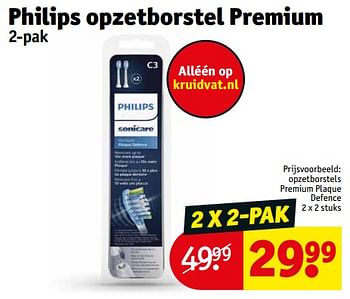 Aanbiedingen Opzetborstels premium plaque defence - Philips - Geldig van 12/09/2023 tot 24/09/2023 bij Kruidvat