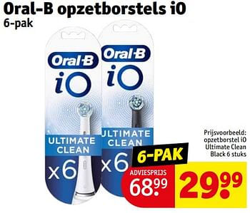 Aanbiedingen Oral-b opzetborstel io ultimate clean black - Oral-B - Geldig van 12/09/2023 tot 24/09/2023 bij Kruidvat