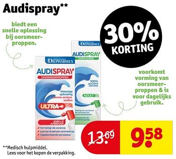 Aanbiedingen Audispray - Diepharmex - Geldig van 12/09/2023 tot 24/09/2023 bij Kruidvat