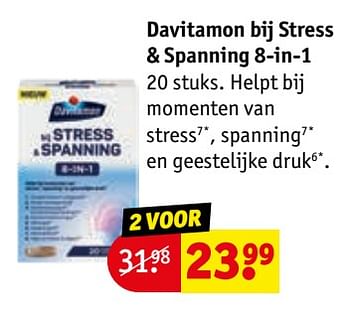 Aanbiedingen Davitamon bij stress + spanning 8­in­1 - Davitamon - Geldig van 12/09/2023 tot 24/09/2023 bij Kruidvat