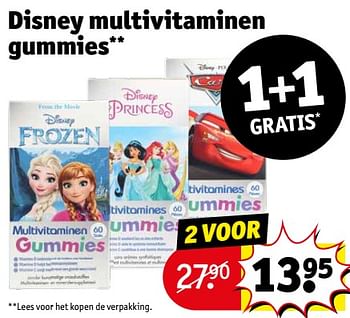 Aanbiedingen Disney multivitaminen gummies - Disney - Geldig van 12/09/2023 tot 24/09/2023 bij Kruidvat