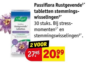 Aanbiedingen Passiflora rustgevende tabletten stemmingswisselingen - A. Vogel - Geldig van 12/09/2023 tot 24/09/2023 bij Kruidvat
