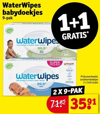 Aanbiedingen Waterwipes babydoekjes snoetendoekjes - WaterWipes - Geldig van 12/09/2023 tot 24/09/2023 bij Kruidvat