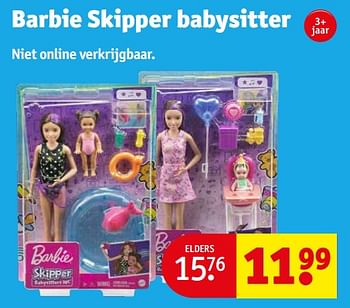 Aanbiedingen Barbie skipper babysitter - Mattel - Geldig van 12/09/2023 tot 24/09/2023 bij Kruidvat