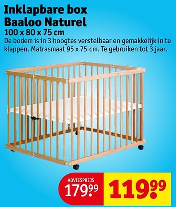 Aanbiedingen Inklapbare box baaloo naturel - Huismerk - Kruidvat - Geldig van 12/09/2023 tot 24/09/2023 bij Kruidvat