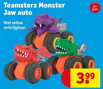 Aanbiedingen Teamsterz monster jaw auto - TeamsterZ - Geldig van 12/09/2023 tot 24/09/2023 bij Kruidvat