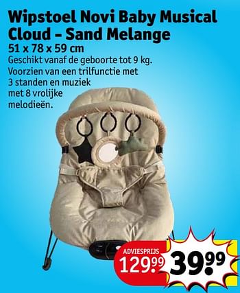 Aanbiedingen Wipstoel novi baby musical cloud - sand melange - Novi - Geldig van 12/09/2023 tot 24/09/2023 bij Kruidvat