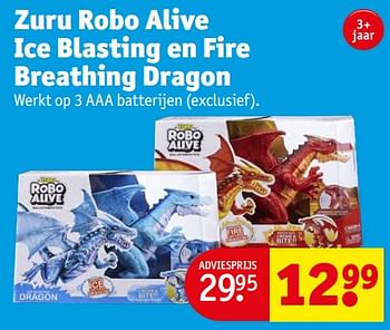 Aanbiedingen Zuru robo alive ice blasting en fire breathing dragon - Zuru - Geldig van 12/09/2023 tot 24/09/2023 bij Kruidvat