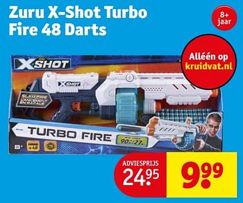 Aanbiedingen Zuru x-shot turbo fire 48 darts - Zuru - Geldig van 12/09/2023 tot 24/09/2023 bij Kruidvat