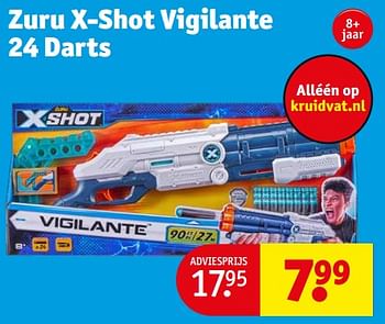 Aanbiedingen Zuru x-shot vigilante 24 darts - Zuru - Geldig van 12/09/2023 tot 24/09/2023 bij Kruidvat