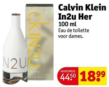Aanbiedingen Calvin klein in2u her edt - Calvin Klein - Geldig van 12/09/2023 tot 24/09/2023 bij Kruidvat