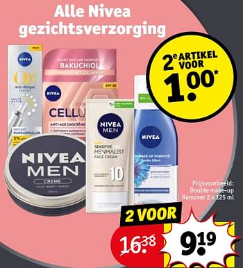 Aanbiedingen Double make-up remover - Nivea - Geldig van 12/09/2023 tot 24/09/2023 bij Kruidvat