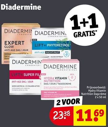 Aanbiedingen Hydra vitamin nutrition dagcrème - Diadermine - Geldig van 12/09/2023 tot 24/09/2023 bij Kruidvat