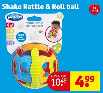 Aanbiedingen Shake rattle + roll ball - Playgro - Geldig van 12/09/2023 tot 24/09/2023 bij Kruidvat
