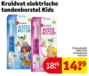Aanbiedingen Kruidvat elektrische tandenborstel kids girl+ - Huismerk - Kruidvat - Geldig van 12/09/2023 tot 24/09/2023 bij Kruidvat