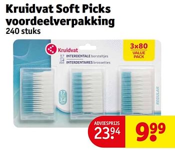 Aanbiedingen Kruidvat soft picks voordeelverpakking - Huismerk - Kruidvat - Geldig van 12/09/2023 tot 24/09/2023 bij Kruidvat
