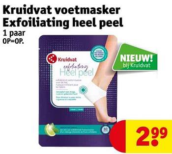 Aanbiedingen Kruidvat voetmasker exfoiliating heel peel - Huismerk - Kruidvat - Geldig van 12/09/2023 tot 24/09/2023 bij Kruidvat