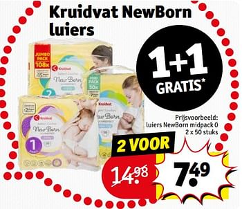 Aanbiedingen Luiers newborn midpack 0 - Huismerk - Kruidvat - Geldig van 12/09/2023 tot 24/09/2023 bij Kruidvat