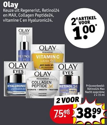 Aanbiedingen Retinol24 max nacht oogcrème - Olay - Geldig van 12/09/2023 tot 24/09/2023 bij Kruidvat