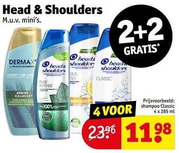 Aanbiedingen Shampoo classic - Head &amp; Shoulders - Geldig van 12/09/2023 tot 24/09/2023 bij Kruidvat