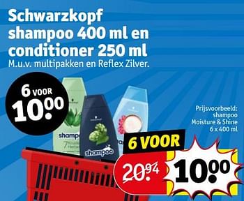 Aanbiedingen Shampoo moisture + shine - Schwartzkopf - Geldig van 12/09/2023 tot 24/09/2023 bij Kruidvat