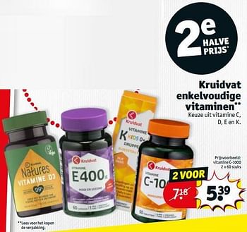 Aanbiedingen Vitamine c-1000 - Huismerk - Kruidvat - Geldig van 12/09/2023 tot 24/09/2023 bij Kruidvat