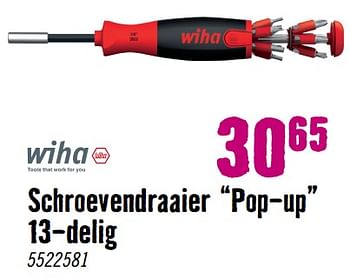 Aanbiedingen Schroevendraaier pop-up - Wiha - Geldig van 28/08/2023 tot 01/10/2023 bij Hornbach